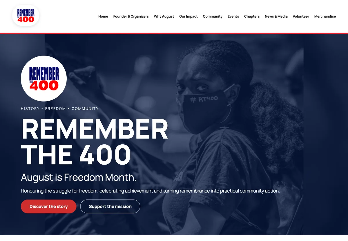 Remember The 400 website with its history, freedom and community message